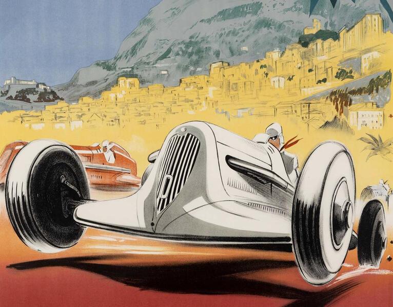 poster of racing car
