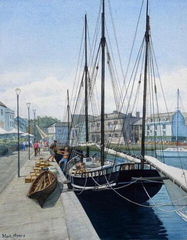 The "Grayhound" Loading Cargo on Plymouth Barbican