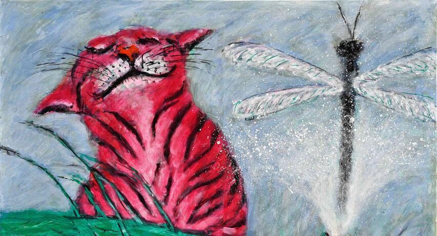 Amit Ambalal Humming Trio  Acrylic on canvas  48 x 60 Inches  2025 jpg