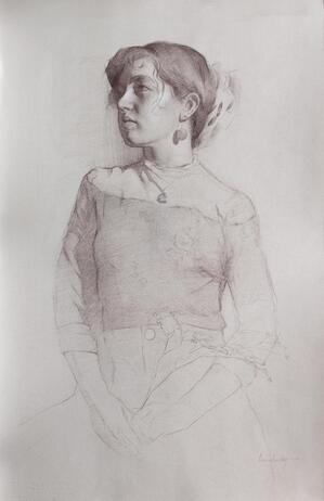 Bentley_Jason_Portrait of Isabella with Dried Flowers   Drawing Study jpg