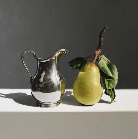 Linda Alexander Silver Jug and Pear jpg