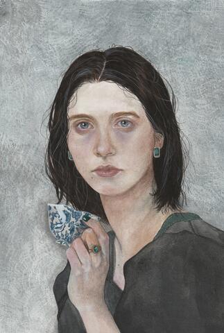 Portrait of Women with teacup 