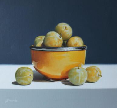 Greengages and Yellow Bowl