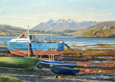Portree Harbour, towards The Cuillins
