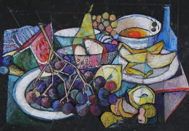 Still Life with Purple Grapes