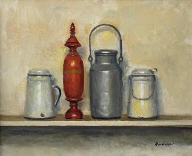 Still Life - Four Objects, Indian Red
