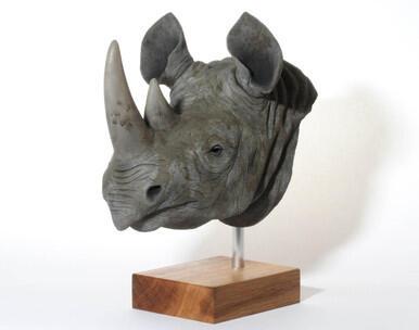 Black Rhino bust