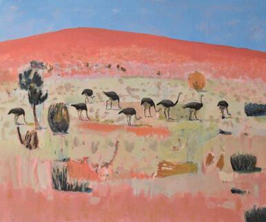 Ostriches in the Kalahari