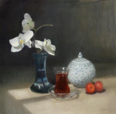 042 - Apple Tea with Orchids and Ginger Pot