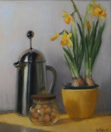 043 - Coffee Pot with Narcissi