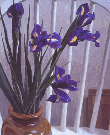 153 - Irises on a Kitchen Chair