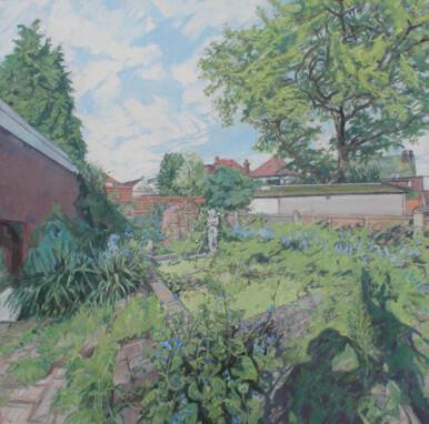 228 - Summer Oak with Shadow Portrait saluting the Pond Nymph