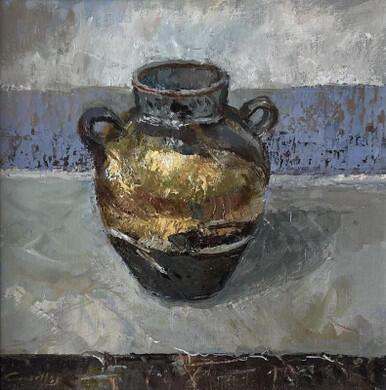 100 - Pot with Golden Glaze