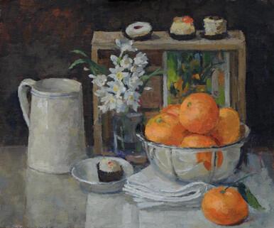 208 - Still Life with Clementines in a Silver Dish