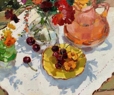 046 - Cherries with Cranberry Glass