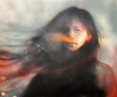 175 - She contemplating the volcano