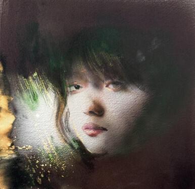 176 - She is contemplating a painting by Sorolla