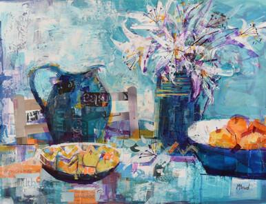 054 - White Lilies and Blue Jug