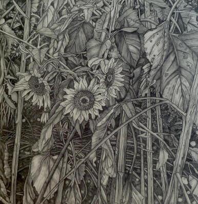 143 - Night Garden, Sunflowers