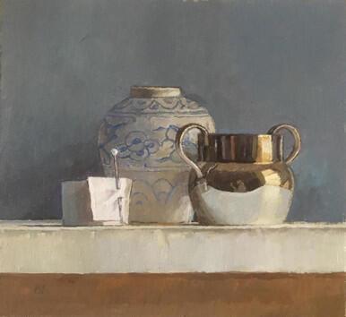 374 - Silver Ribbon with Pin