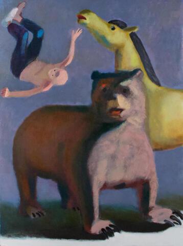 371 - Falling Man with Bear and Horse V3