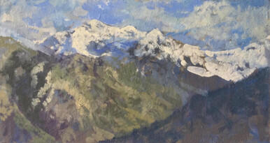 204 - Late Afternoon Light in the Alps across Lake Como from Villa Collina