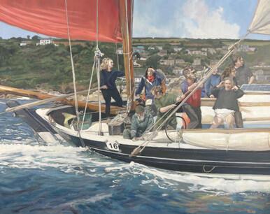 134 - Peel passing St Clements Rock, Mousehole Regatta