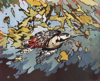 021 - Great Spotted Woodpecker in flight