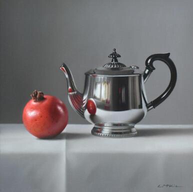 204 - Silver Teapot with Pomegranate