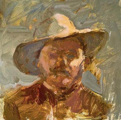 137 - Self Portrait Wearing a Hat