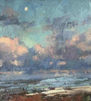 217 - Evening Moon, Winter Ground