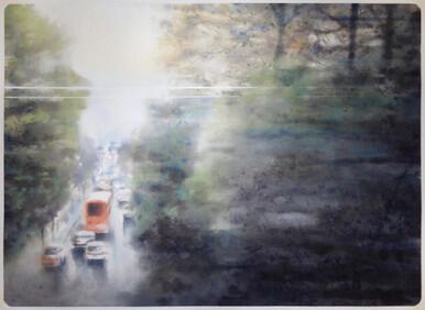 092 - Train Trees. Passing Surbiton