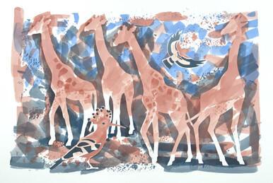 282 - African Hoopoe and Giraffes