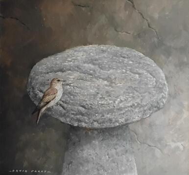 225 - Spotted Flycatcher on the staddle stone