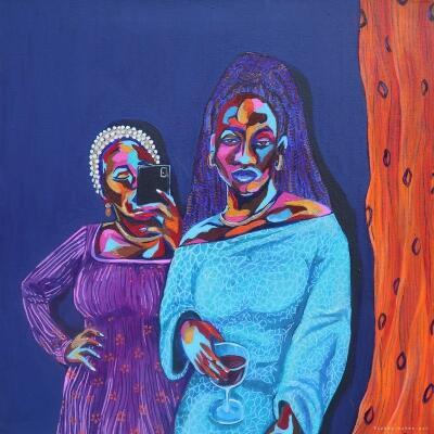 GURINDER CHADHA selected - Lola Betiku, Ladies First, Acrylic paint, Gold leaf listing image.jpg