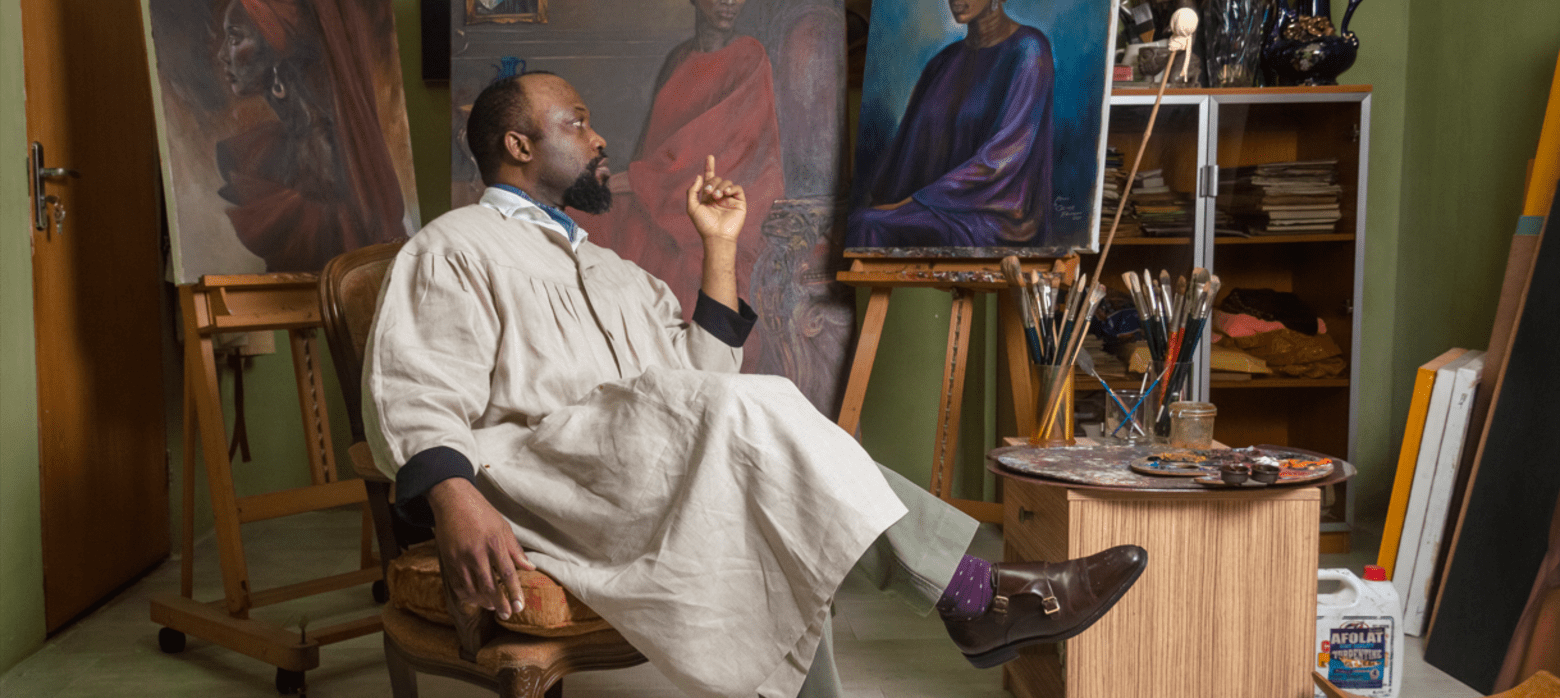 Oliver Enwonwu in the studio