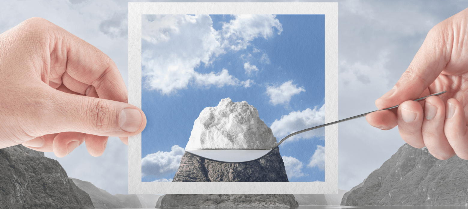 A mountain made of flour