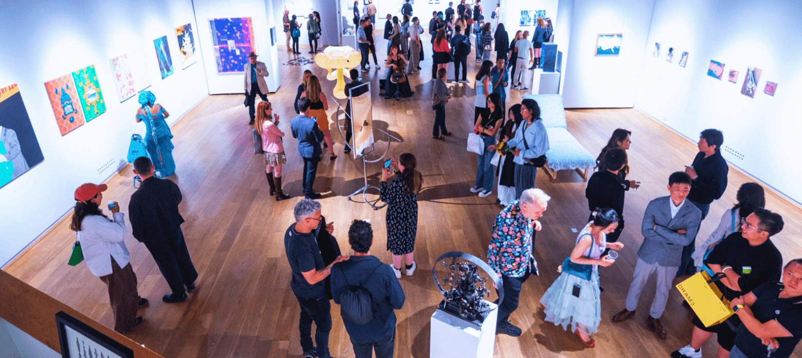 people exploring the gallery space 