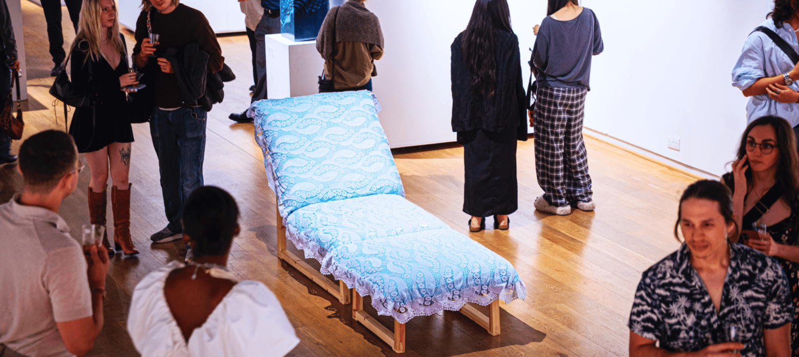 bed installation sculptural piece 