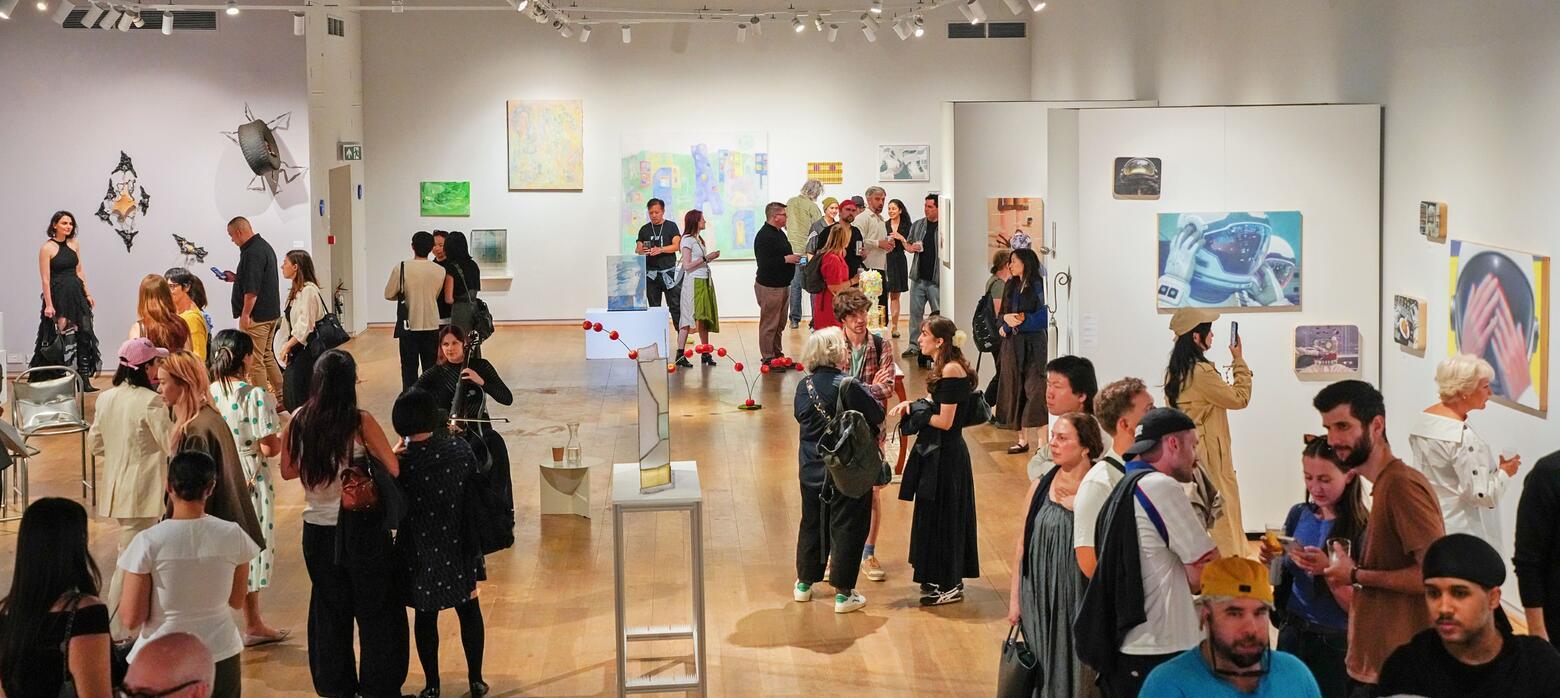 people exploring the gallery space 
