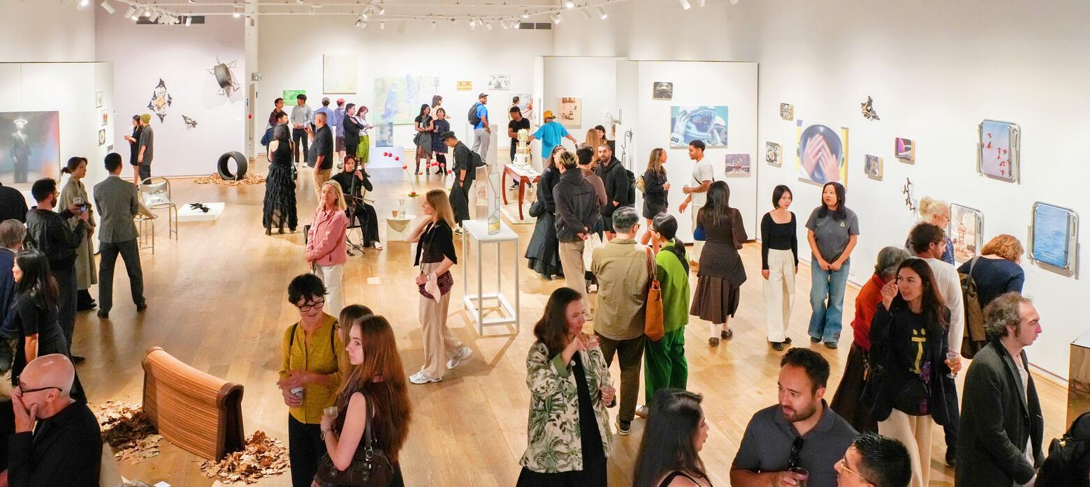 people exploring the gallery space 