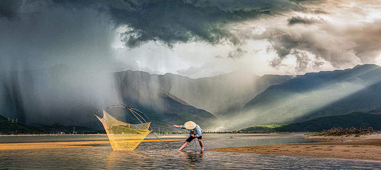 fishing in a storm