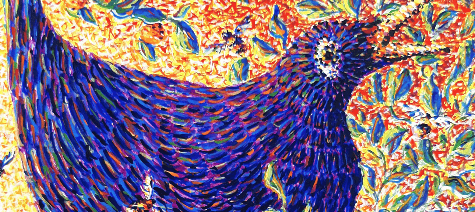 colourful drawing of a bird