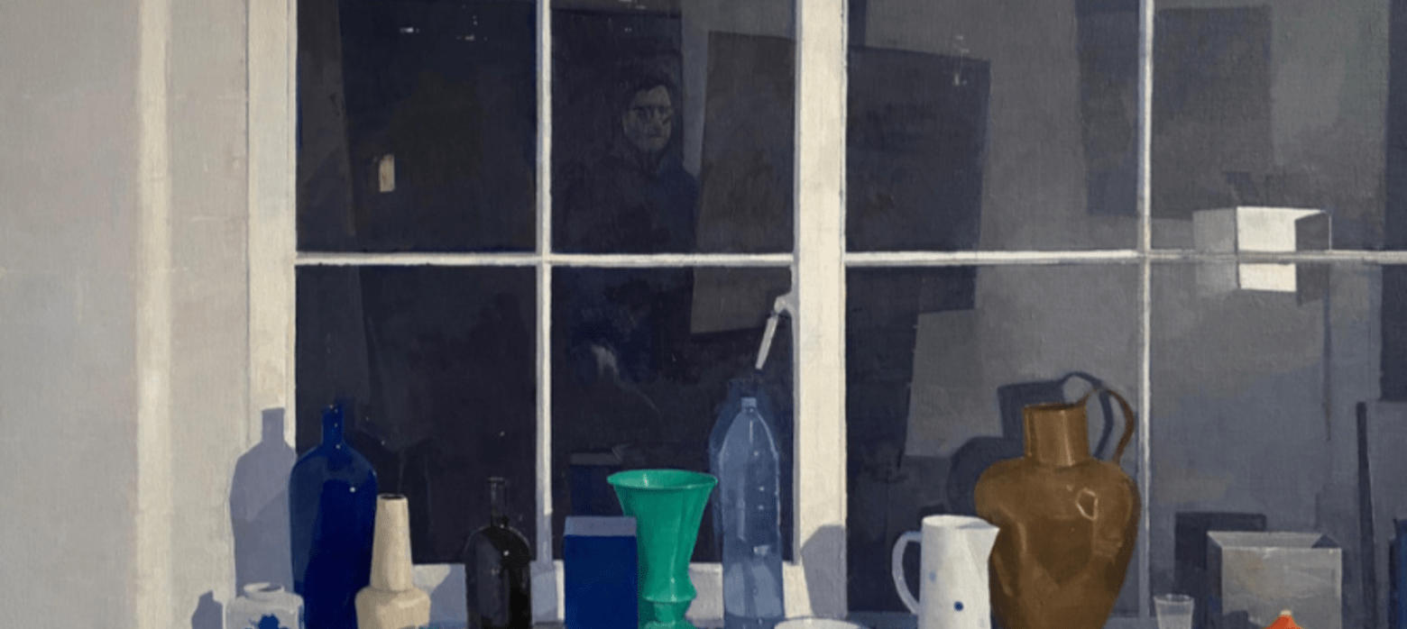 Still life of windowsill at night 