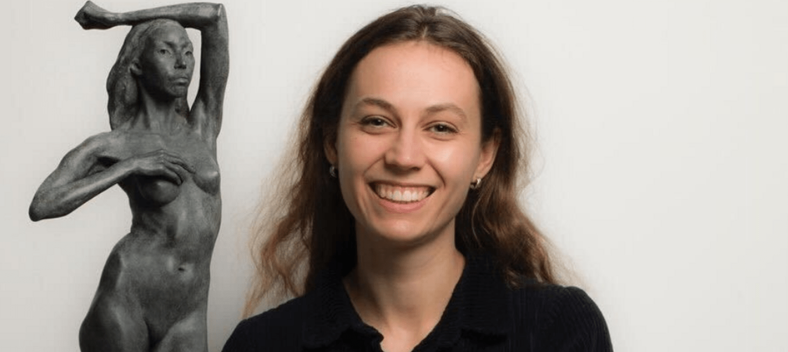 International Women's Day, Poppy Field with her sculpture 