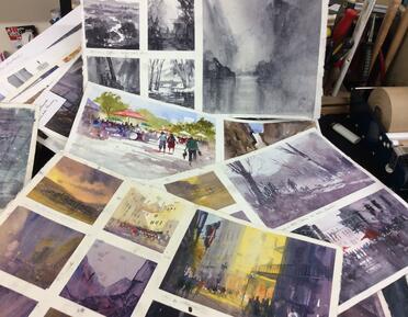 Sheets of watercolour paper