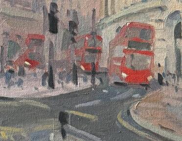 Natalia Avdeeva ROI, Morning Buses, Piccadilly