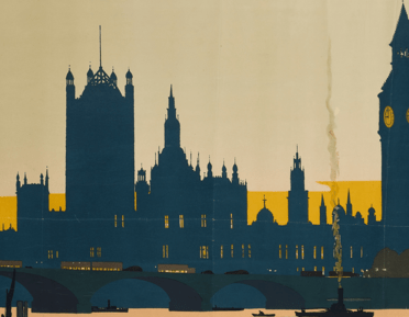 Poster with a view of the Houses of Parliament