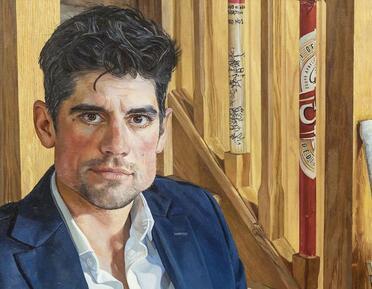 Portrait of cricketer Alastair Cook CBE by Alastair Adams